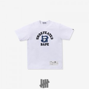 Undefeated Undftd BAPE X UNDEFEATED COLLEGE TEE Tees Weiß | WAXCL-1826