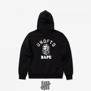 Undefeated Undftd BAPE X UNDEFEATED PULLOVER HOODIE Fleeces Schwarz | QLWCU-7639