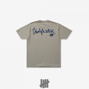 Undefeated Undftd UNDEFEATED BASEBALL SCRIPT S/S TEE Tees Grau | JXHQN-0463