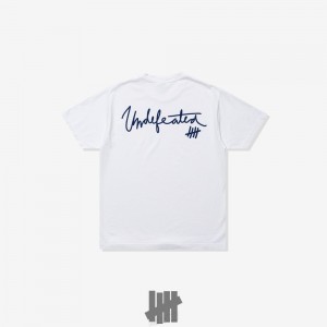 Undefeated Undftd UNDEFEATED BASEBALL SCRIPT S/S TEE Tees Weiß | HYBMG-8075