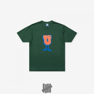 Undefeated Undftd UNDEFEATED BRANDED U-MAN S/S TEE Tees Grün | LDKBQ-6378