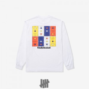 Undefeated Undftd UNDEFEATED COURTED L/S TEE Tees Weiß | MEQAV-2480