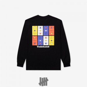 Undefeated Undftd UNDEFEATED COURTED L/S TEE Tees Schwarz | XQESJ-2416