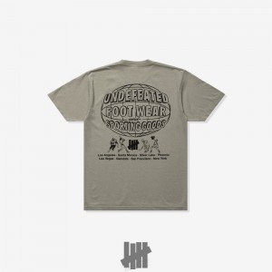 Undefeated Undftd UNDEFEATED GLOBAL SHOP S/S TEE Tees Grau | ESLQK-7982