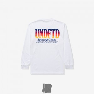 Undefeated Undftd UNDEFEATED GRADIENT L/S TEE Tees Weiß | EISVK-2384