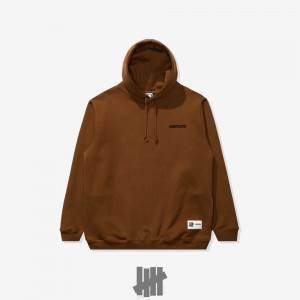 Undefeated Undftd UNDEFEATED HEAVYWEIGHT PULLOVER HOOD Fleeces Braun | XFICW-7098