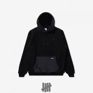 Undefeated Undftd UNDEFEATED HIGH PILE PULLOVER HOOD Fleeces Schwarz | YAWIR-7940