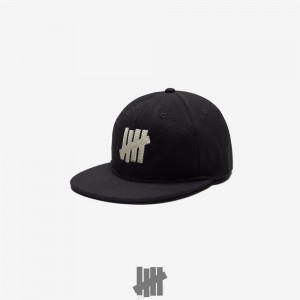 Undefeated Undftd UNDEFEATED ICON APPLIQUE STRAPBACK Kopfbedeckung Schwarz | RQAUN-5472