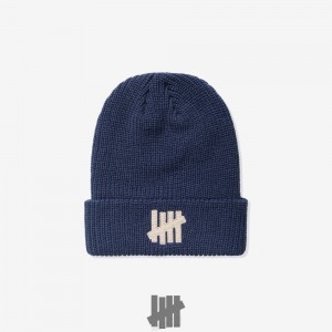 Undefeated Undftd UNDEFEATED ICON APPLIQUE BEANIE Kopfbedeckung Blau | QVMYD-8746