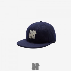 Undefeated Undftd UNDEFEATED ICON APPLIQUE STRAPBACK Kopfbedeckung Navy | YKJLX-8045