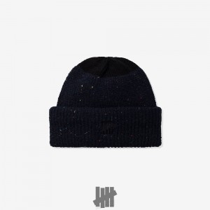 Undefeated Undftd UNDEFEATED ICON CONTRAST SPECKLED BEANIE Kopfbedeckung Schwarz | OWSNY-1783