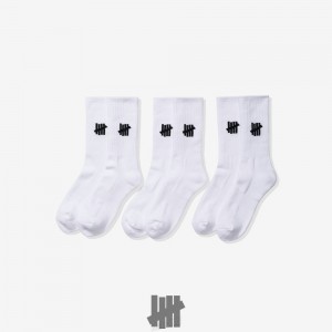 Undefeated Undftd UNDEFEATED ICON CREW SOCK, 3-PACK Socken Weiß | VQRIN-4632