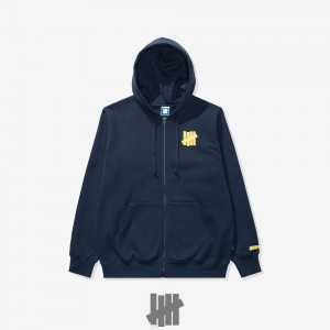 Undefeated Undftd UNDEFEATED ICON ZIP HOODIE Fleeces Blau | STNEJ-6734