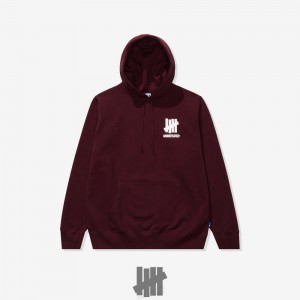 Undefeated Undftd UNDEFEATED LOGO LOCKUP PULLOVER HOOD Fleeces WINE | IZYXF-2347