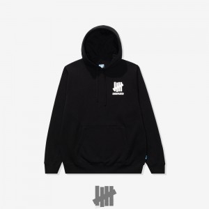 Undefeated Undftd UNDEFEATED LOGO LOCKUP PULLOVER HOOD Fleeces Schwarz | QMRLS-9038