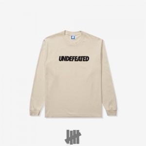 Undefeated Undftd UNDEFEATED LOGO L/S TEE Tees TAN | LSUIP-7092