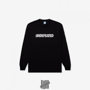 Undefeated Undftd UNDEFEATED LOGO L/S TEE Tees Schwarz | JFSGE-3647