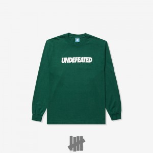 Undefeated Undftd UNDEFEATED LOGO L/S TEE Tees Grün | YIBMP-0869