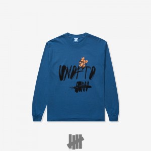 Undefeated Undftd UNDEFEATED LOVE & SPORTS L/S TEE Tees Blau | XRFLN-6431