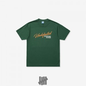 Undefeated Undftd UNDEFEATED SCRIPT SHOP S/S TEE Tees Grün | BATGQ-0541