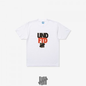 Undefeated Undftd UNDEFEATED STACK S/S TEE Tees Weiß | SKDHY-2934