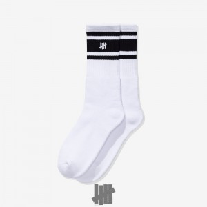 Undefeated Undftd UNDEFEATED STRIPED SOCK Socken WHITE/BLACK | WJCDA-9457