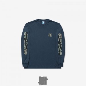 Undefeated Undftd UNDEFEATED TIGER CAMO LOGO LOCKUP L/S TEE Tees OCEAN | PWOQC-0419