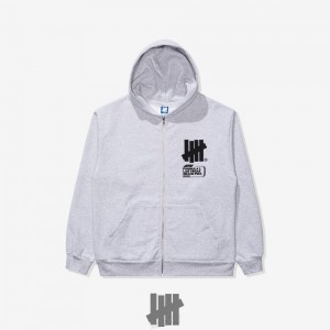 Undefeated Undftd UNDEFEATED X F1 LVGP LOCKUP ZIP HOODY Fleeces ASH | VZFUO-7830