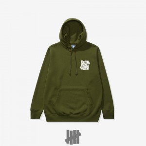 Undefeated Undftd UNDEFEATED X MALBON LOGO LOCKUP PULLOVER HOODIE Fleeces Olivgrün | YHELZ-0238