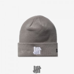 Undefeated Undftd UNDEFEATED X NE ICON CONTRAST KNIT BEANIE Kopfbedeckung Grau | XUZEV-4903