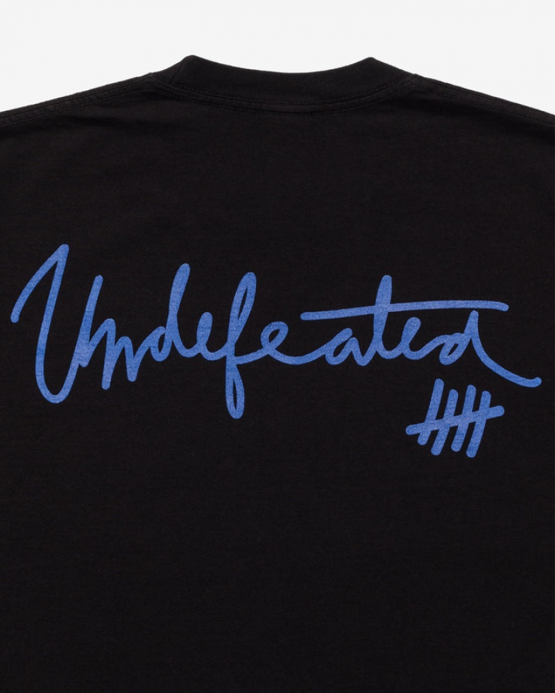 Undefeated Undftd UNDEFEATED BASEBALL SCRIPT S/S TEE Tees Schwarz | DLKCJ-7154