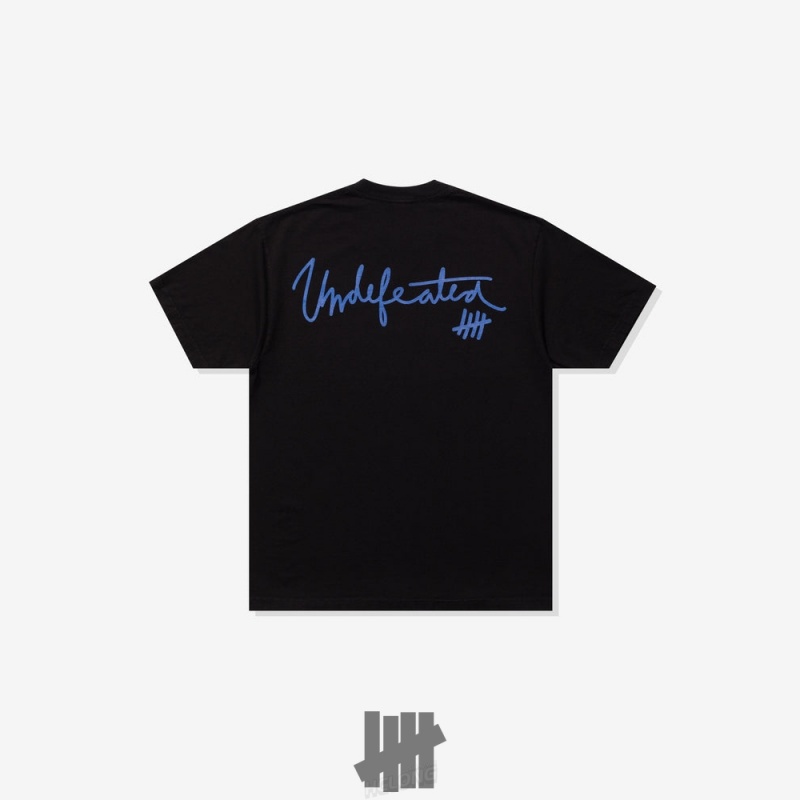 Undefeated Undftd UNDEFEATED BASEBALL SCRIPT S/S TEE Tees Schwarz | DLKCJ-7154