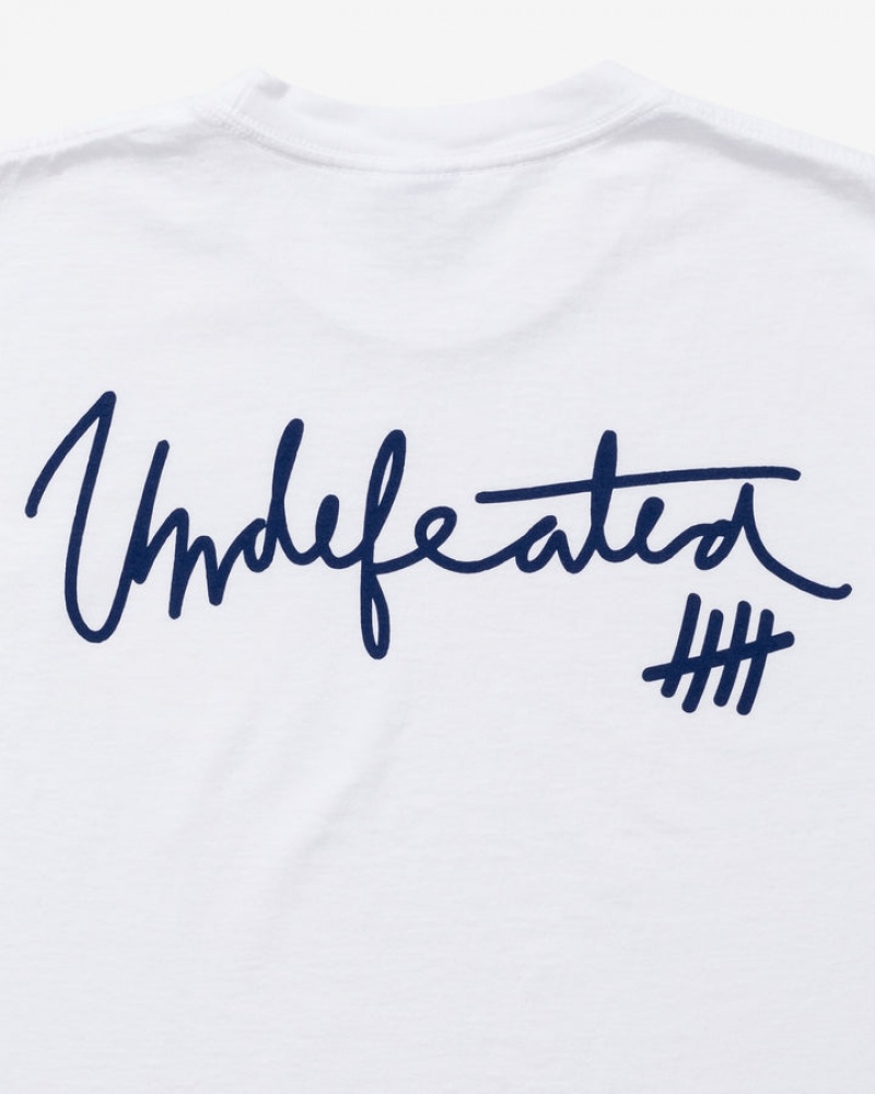 Undefeated Undftd UNDEFEATED BASEBALL SCRIPT S/S TEE Tees Weiß | HYBMG-8075