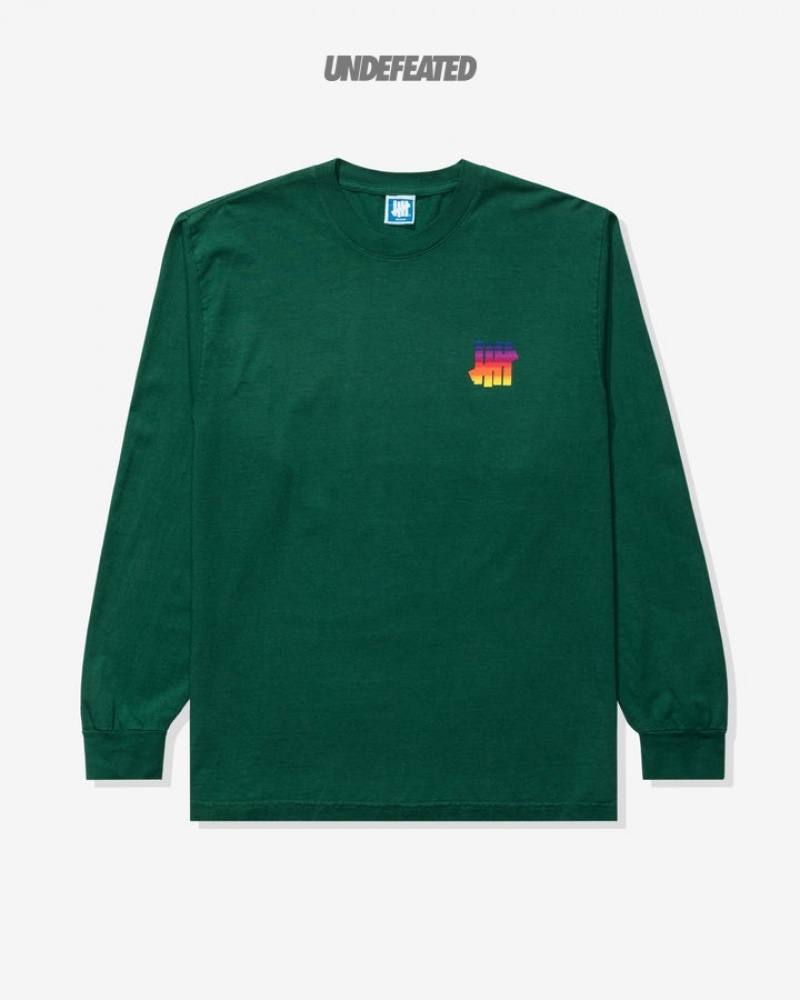 Undefeated Undftd UNDEFEATED GRADIENT L/S TEE Tees Grün | ZDWQN-0869