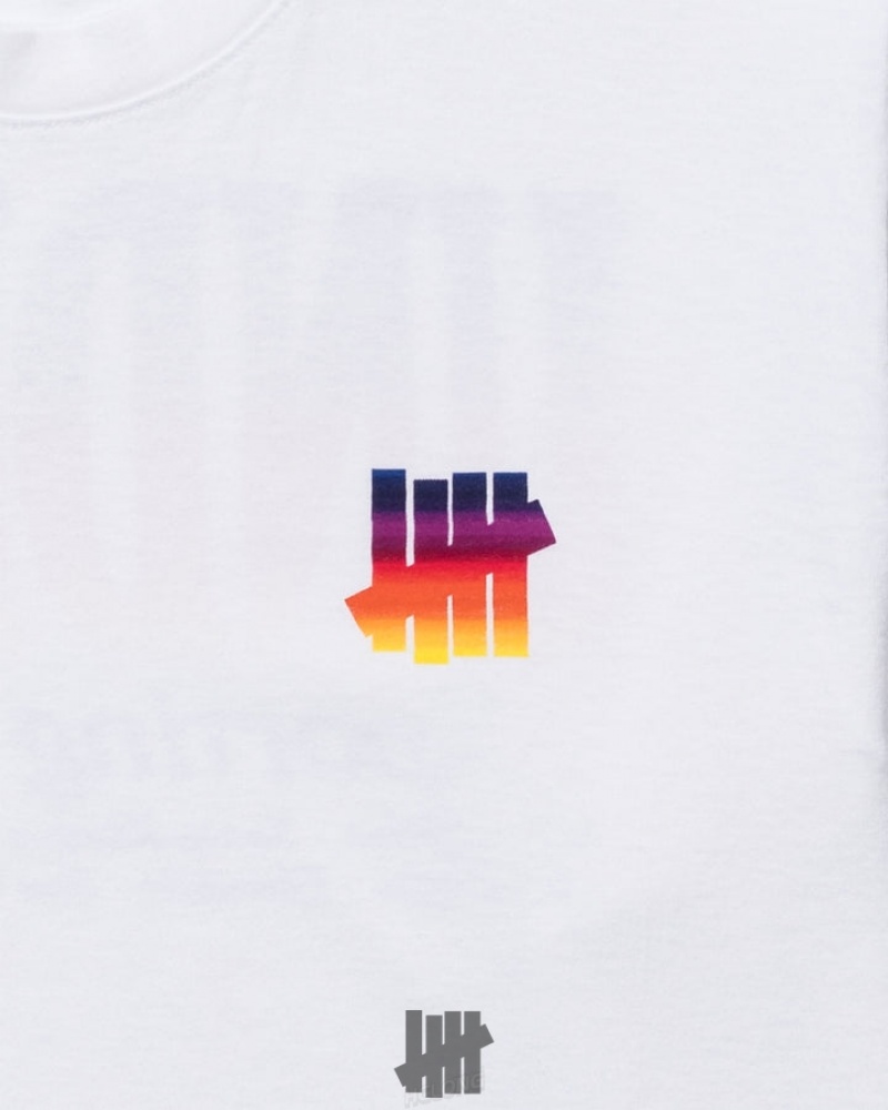 Undefeated Undftd UNDEFEATED GRADIENT L/S TEE Tees Weiß | EISVK-2384