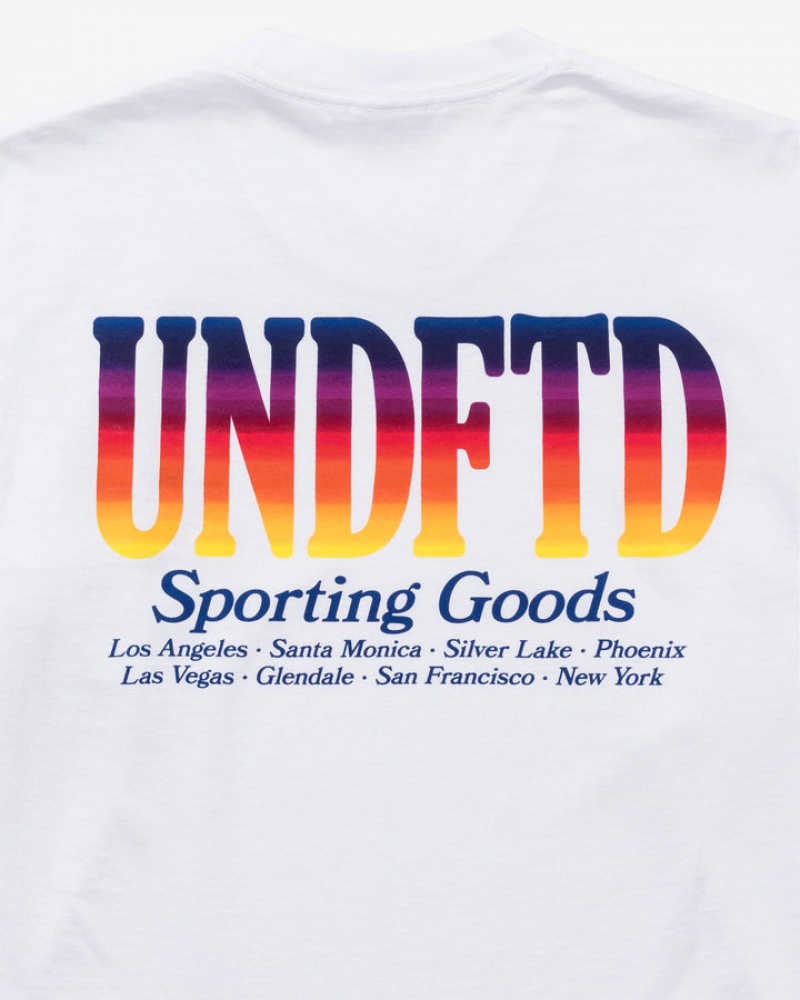 Undefeated Undftd UNDEFEATED GRADIENT L/S TEE Tees Weiß | EISVK-2384