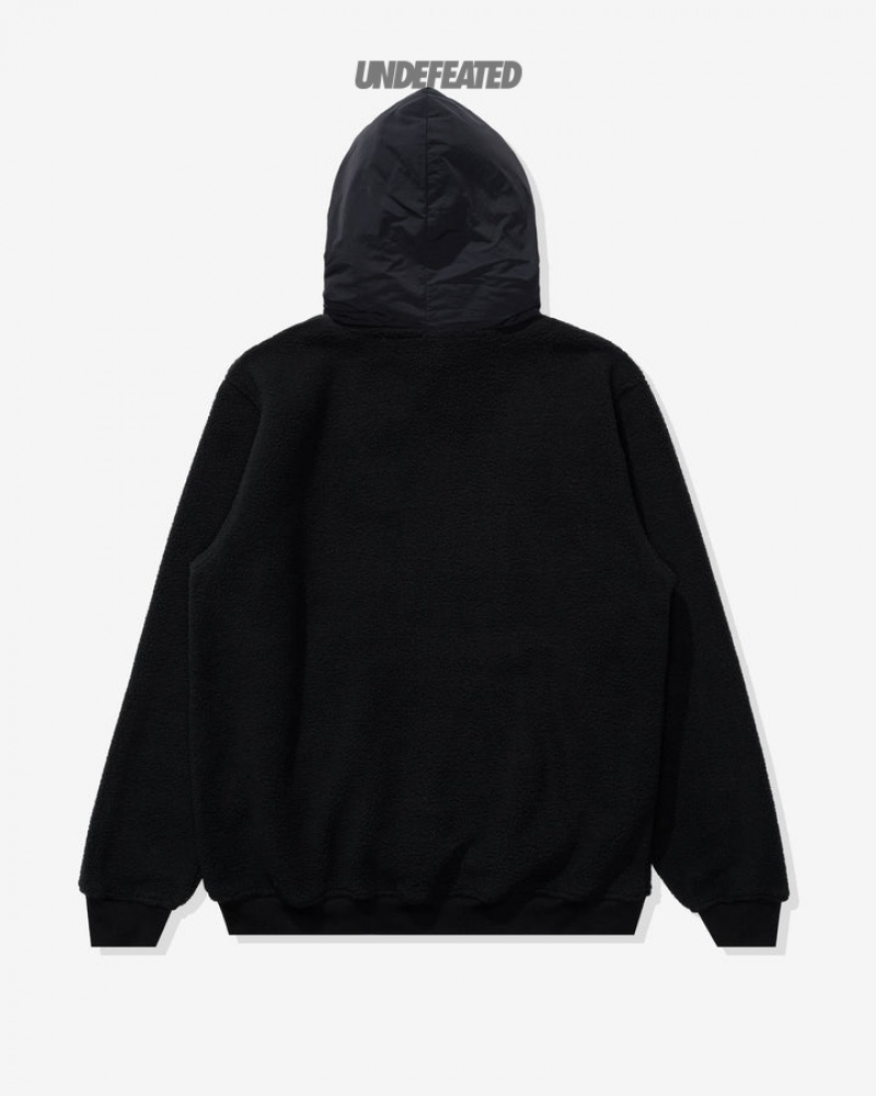 Undefeated Undftd UNDEFEATED HIGH PILE PULLOVER HOOD Fleeces Schwarz | YAWIR-7940