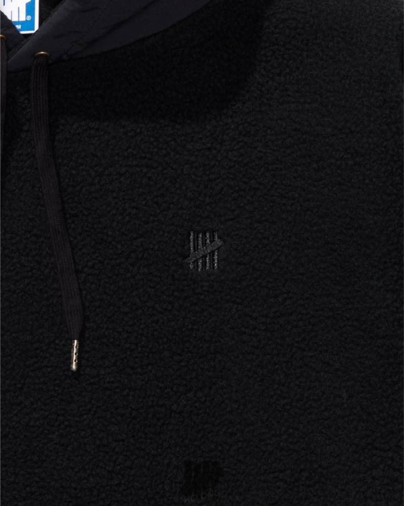 Undefeated Undftd UNDEFEATED HIGH PILE PULLOVER HOOD Fleeces Schwarz | YAWIR-7940