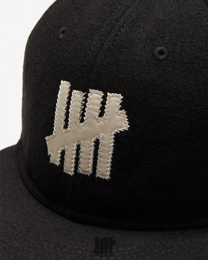 Undefeated Undftd UNDEFEATED ICON APPLIQUE STRAPBACK Kopfbedeckung Schwarz | RQAUN-5472