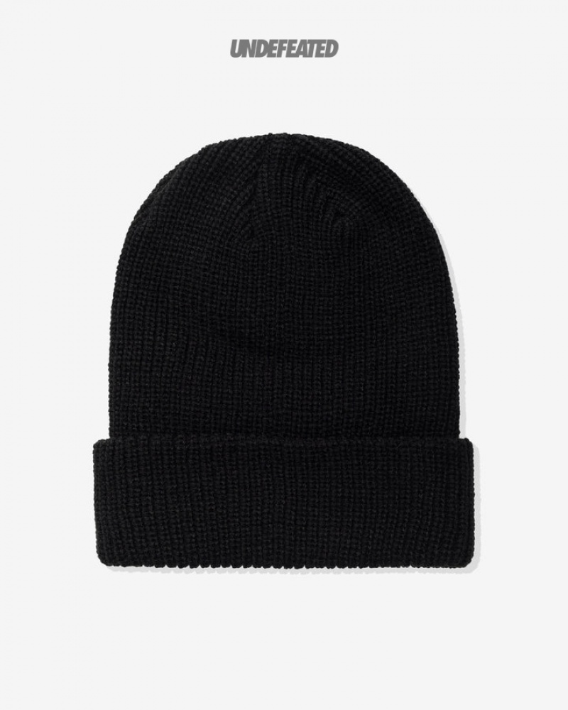 Undefeated Undftd UNDEFEATED ICON APPLIQUE BEANIE Kopfbedeckung Schwarz | CQNBW-5269