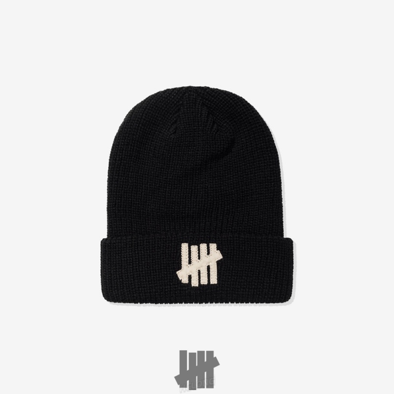 Undefeated Undftd UNDEFEATED ICON APPLIQUE BEANIE Kopfbedeckung Schwarz | CQNBW-5269