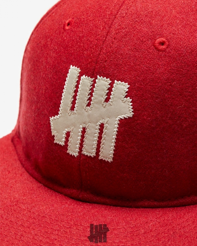 Undefeated Undftd UNDEFEATED ICON APPLIQUE STRAPBACK Kopfbedeckung Rot | CETNU-7316