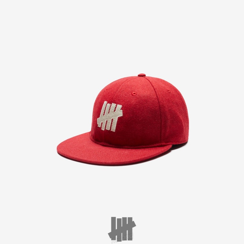 Undefeated Undftd UNDEFEATED ICON APPLIQUE STRAPBACK Kopfbedeckung Rot | CETNU-7316