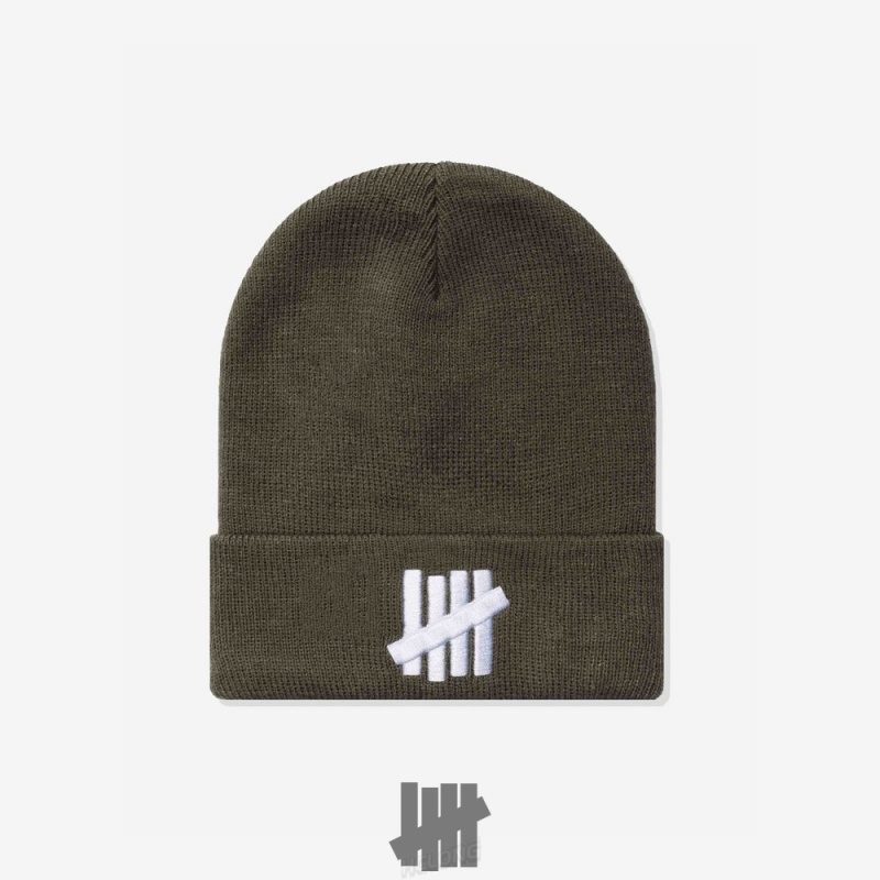 Undefeated Undftd UNDEFEATED ICON BEANIE Kopfbedeckung Olivgrün | IVUJE-9371