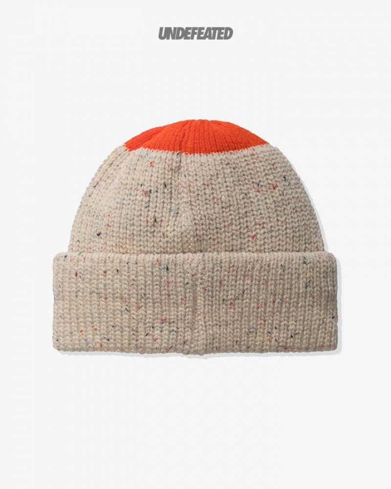 Undefeated Undftd UNDEFEATED ICON CONTRAST SPECKLED BEANIE Kopfbedeckung Orange | QXKUC-5413