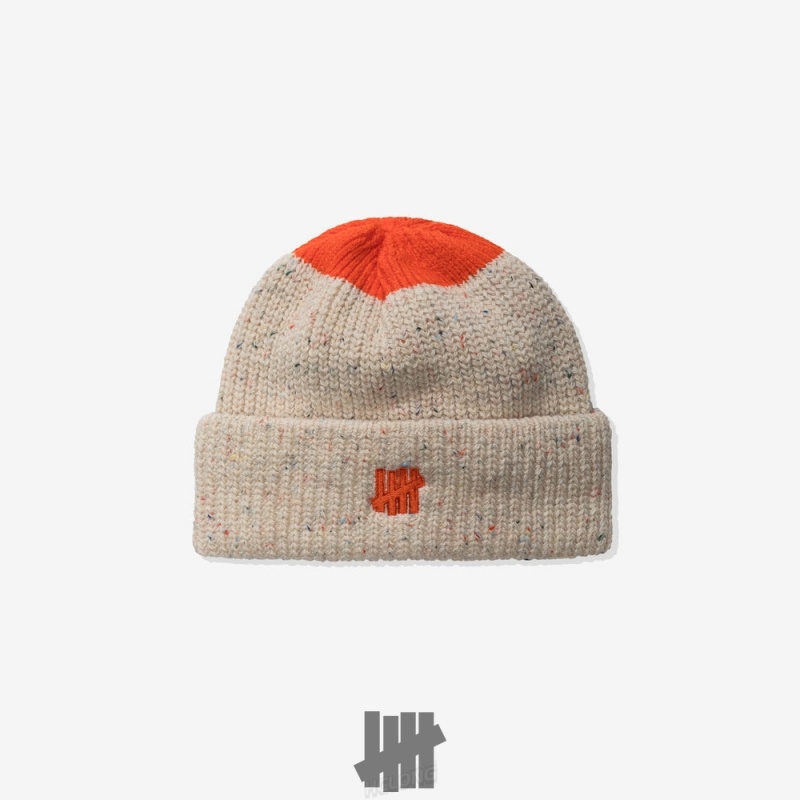 Undefeated Undftd UNDEFEATED ICON CONTRAST SPECKLED BEANIE Kopfbedeckung Orange | QXKUC-5413