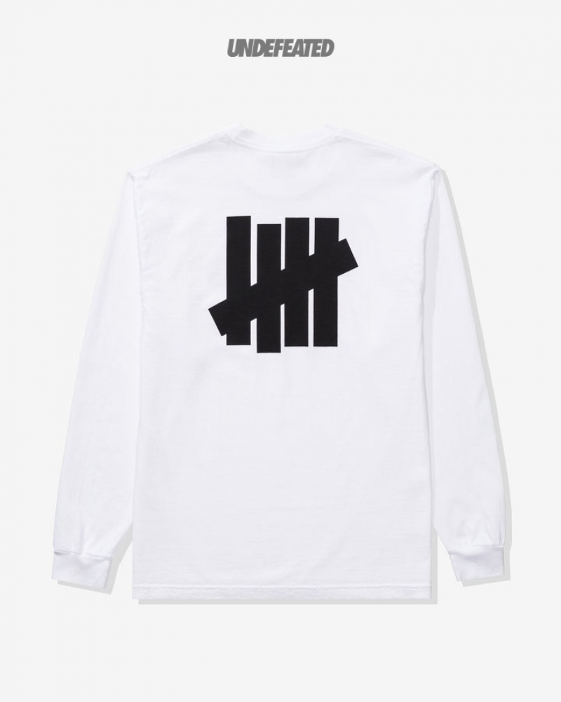 Undefeated Undftd UNDEFEATED ICON L/S TEE Tees Weiß | FZKVL-8301