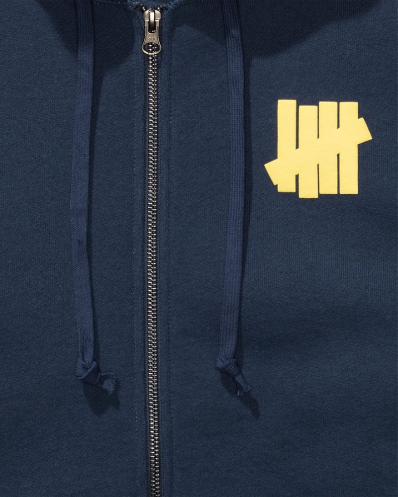 Undefeated Undftd UNDEFEATED ICON ZIP HOODIE Fleeces Blau | STNEJ-6734