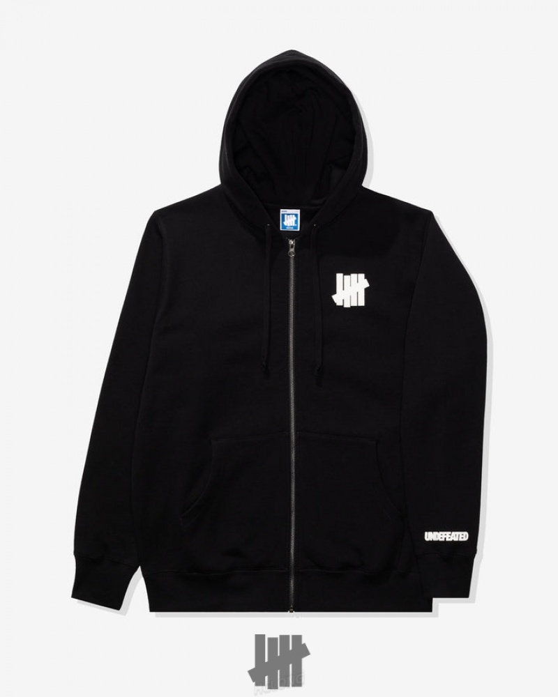 Undefeated Undftd UNDEFEATED ICON ZIP HOODIE Fleeces Schwarz | YQEHZ-3470