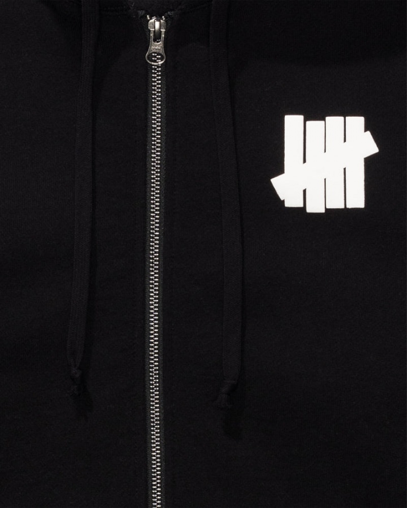 Undefeated Undftd UNDEFEATED ICON ZIP HOODIE Fleeces Schwarz | YQEHZ-3470